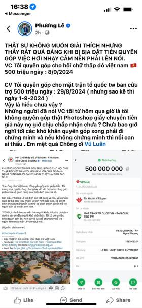  Phương Lê lên tiếng sau khi bị &quot;soi&quot; ủy nhiệm chi quyên góp từ thiện