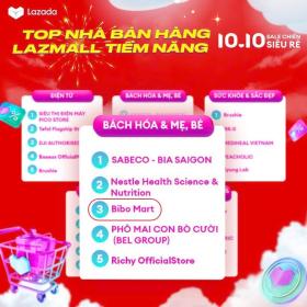  Top 3 Nhà bán hàng Tăng trưởng đột phá trên Lazada Mall gọi tên Bibo Mart 